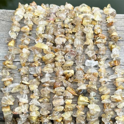 Natural Quartz Jewelry Beads Rutilated Quartz irregular DIY gold beads length 5-8mm Sold Per Approx 80 cm Strand