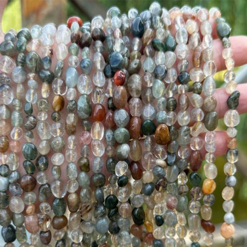 Natural Quartz Jewelry Beads Rutilated Quartz Nuggets DIY multi-colored beads length 6-8mm Sold Per Approx 38 cm Strand