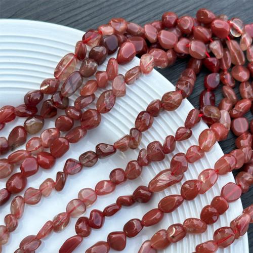 مجوهرات كوارتز الطبيعية الخرز, شذرات, ديي, أحمر, beads length 6-9mm, تباع لكل تقريبا 39 سم حبلا