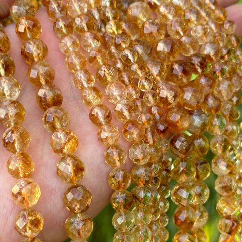 Φυσικές χάντρες Σιτρίν, Citrine, DIY & διαφορετικό μέγεθος για την επιλογή & πολύπλευρη, Sold Per Περίπου 38 cm Strand