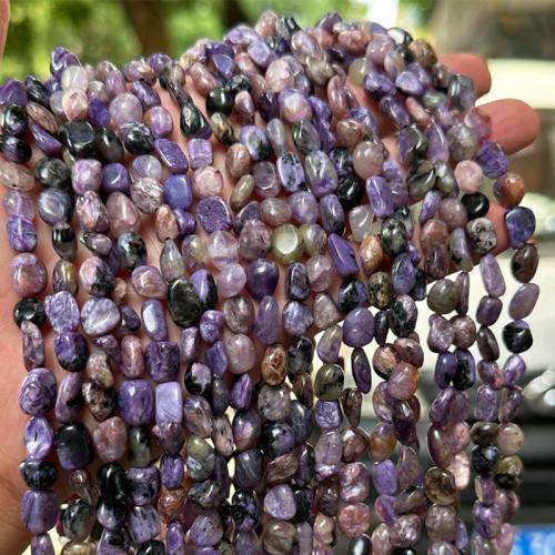 Prirodni kvarc nakit Beads, Charoite, Nuggetsi, možete DIY, beads length 6-9mm, Prodano Per Približno 38 cm Strand