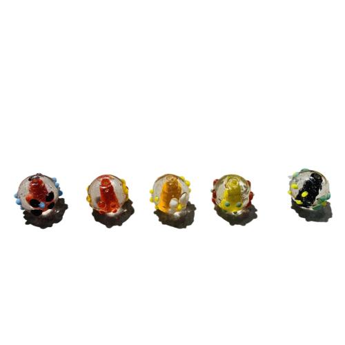 Lampwork Perla, Krug, Ruka crtež, možete DIY & emajl, više boja za izbor, 15x14mm, Prodano By PC