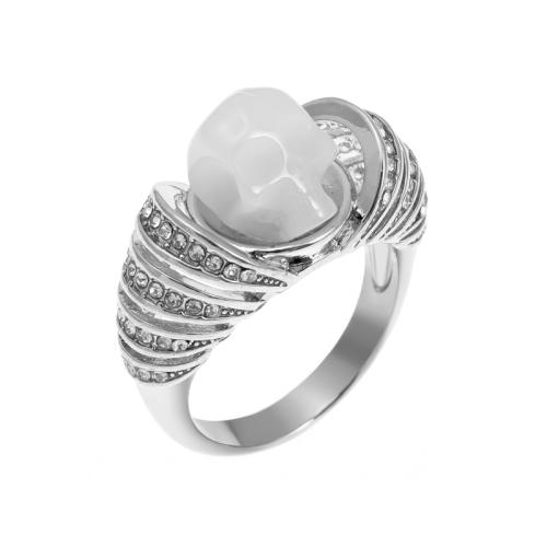 Zinc Alloy Finger Ring fashion jewelry & for woman & with rhinestone silver color Sold By PC