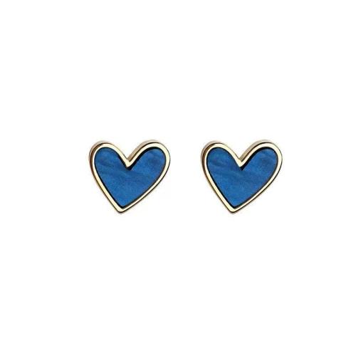 Zinc Alloy Stud Earring Heart fashion jewelry & for woman blue Sold By Pair