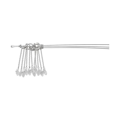 Hair Stick Zinc Alloy for woman silver color 175mm Sold By PC