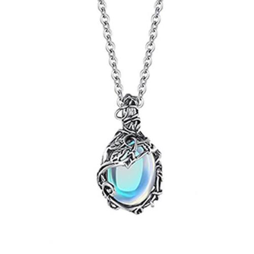 Collier de bijoux en alliage de zinc, avec Moonstone, bijoux de mode & pour femme, Longueur Environ 50 cm, Vendu par PC