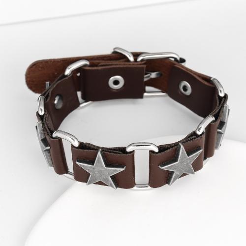 PU cavo bracciali, lega in zinco, with PU, gioielli di moda & per l'uomo, nessuno, Lunghezza Appross. 21 cm, Venduto da PC