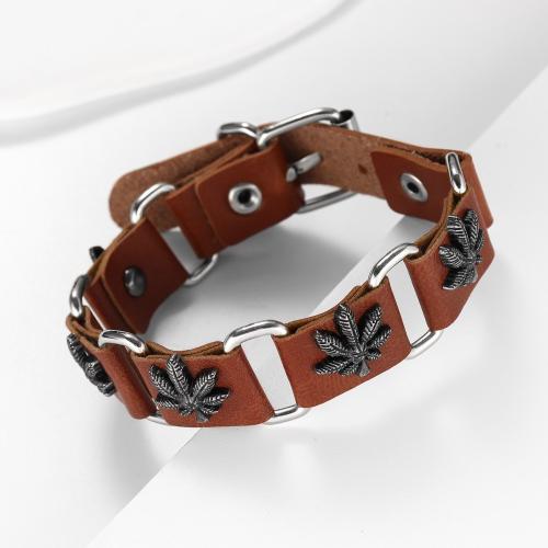 PU Leather Cord Bracelets Zinc Alloy with PU Leather fashion jewelry & Unisex Length Approx 21 cm Sold By PC