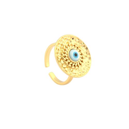 Cubic Zirconia Micro Pave Brass Ring with Cubic Zirconia & Resin gold color plated fashion jewelry & micro pave cubic zirconia & for woman nickel lead & cadmium free Inner Approx 17mm Sold By PC