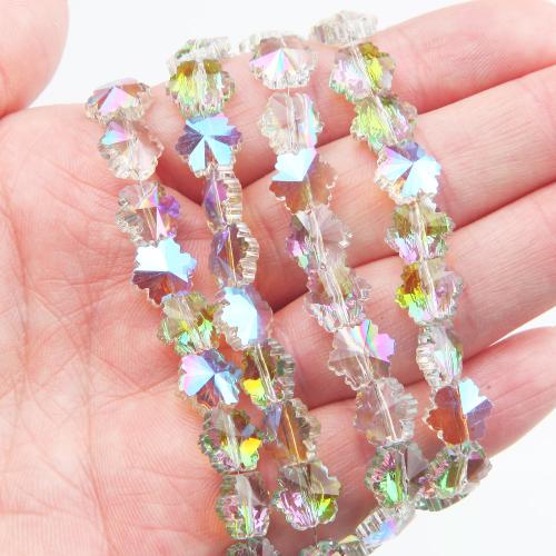 Fashion Glass Beads Snowflake DIY 10mm Sold By Bag