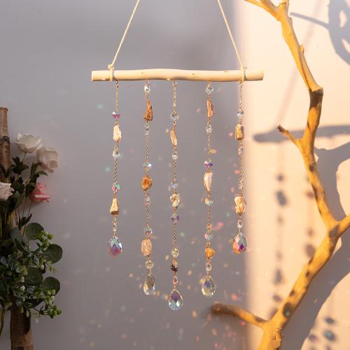 Hanging Ornaments Brass with Natural Stone & Wood handmade for home and office mixed colors nickel lead & cadmium free Sold By PC