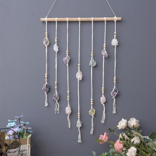 Hanging Ornaments Natural Stone with Cotton handmade for home and office mixed colors nickel lead & cadmium free Sold By PC