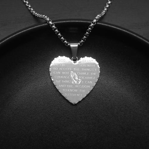 Titanium Steel Pendants Heart plated Unisex Length 60 cm Sold By PC