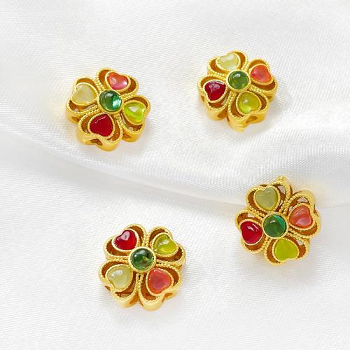 Grânulos de jóias de latão, cobre, cromado de cor dourada, DIY & esmalte, dourado, níquel, chumbo e cádmio livre, 12x12mm, Buraco:Aprox 1.9mm, vendido por PC