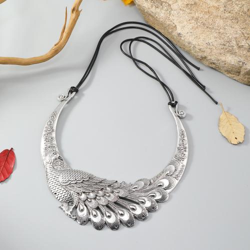 Collar de Cuello, aleación de zinc, con Cordón de cera, chapado, Joyería & diferentes estilos para la opción & para mujer, color original, longitud aproximado 45 cm, Vendido por UD