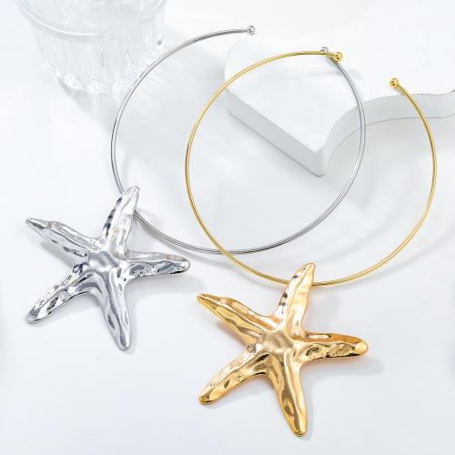 Collar Necklace Zinc Alloy Star plated fashion jewelry & for woman Inside .52 Inch. Sold By PC