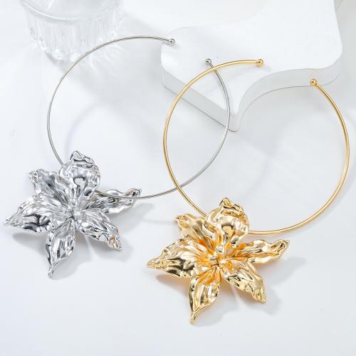 Collar Necklace Zinc Alloy Flower plated fashion jewelry & for woman Inside .72 Inch Sold By PC