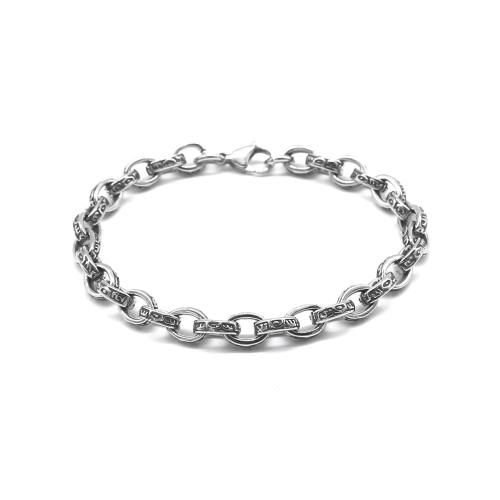 Jewelry Cruach dhosmálta Bracelet, 316 Cruach dhosmálta, snasta, unisex, dath bunaidh, Fad Thart 21.5 cm, Díolta De réir PC