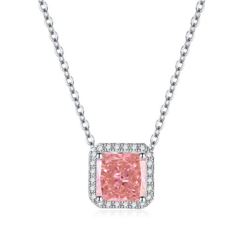 Collier en laiton cubique Zircon Micro Pave, Placage, pavé de micro zircon & pour femme, argent, Vendu par PC