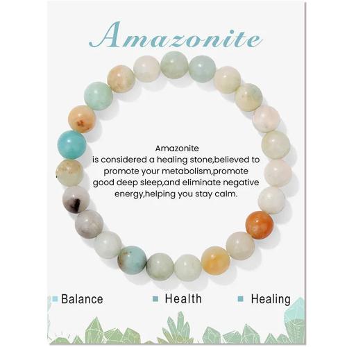 Gemstone Bracelets Natural Stone with Elastic Thread handmade & for woman Sold By PC