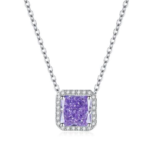 Cubic Zircon Micro Pave Brass Necklace plated micro pave cubic zirconia & for woman Sold By PC