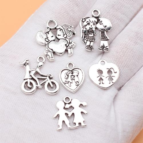 Zinc Alloy Pendants antique silver color plated DIY Sold By Bag