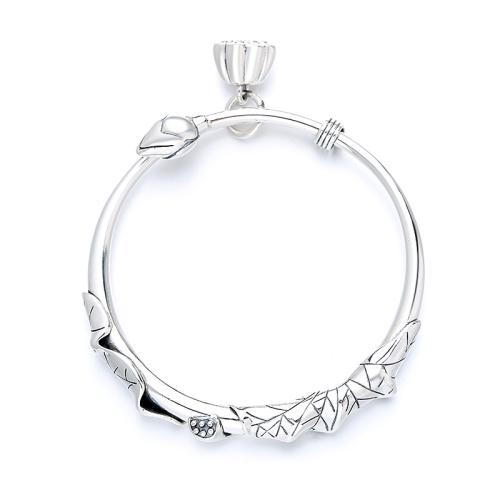 Sterling Silver Βραχιόλια, 925 ασημένιο ασήμι, Ρυθμιζόμενο & κοσμήματα μόδας & διαφορετικό μέγεθος για την επιλογή & για τη γυναίκα, Εσωτερική διάμετρος:Περίπου 55mm, Sold Με PC