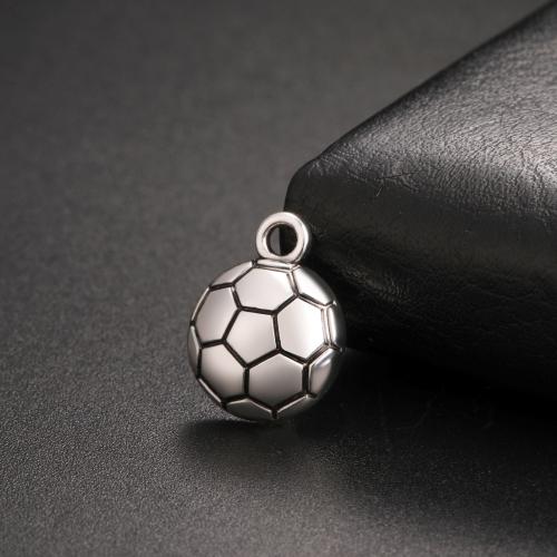 Bijoux pendentifs en acier inoxydable , Acier inoxydable 304, Football, DIY, 12.20x15.70mm, Vendu par PC