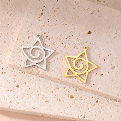 Stainless Steel Pendants 304 Stainless Steel Star DIY Sold By PC