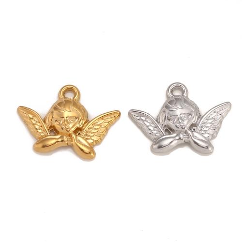 Stainless Steel Pendants 304 Stainless Steel Angel Vacuum Ion Plating DIY Sold By PC