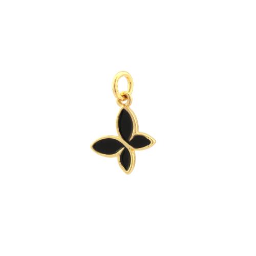 Brass Jewelry Pendants Butterfly gold color plated DIY & enamel nickel lead & cadmium free Sold By PC