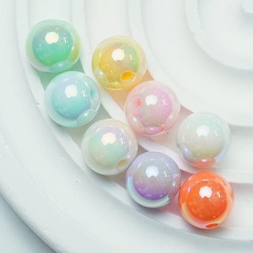 Plated Acrylic Beads Round UV plating DIY Approx Sold By Bag