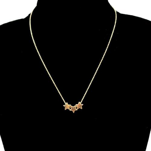 Zinc Alloy Jewelry Necklace Star gold color plated for woman nickel lead & cadmium free Length 41 cm Sold By PC