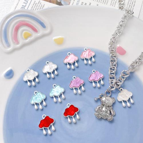 Zinc Alloy Enamel Pendants Cloud plated DIY nickel lead & cadmium free Sold By PC