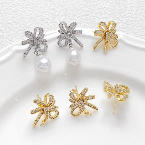 Ottone Peg Bail, placcato, DIY & Micro spianare cubic zirconia, nessuno, assenza di nichel,piombo&cadmio, 20x22mm, Venduto da coppia