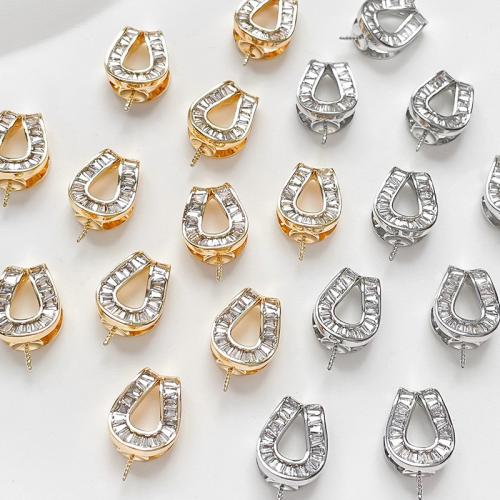 Brass Jewelry Clasps plated DIY & micro pave cubic zirconia nickel lead & cadmium free Sold By PC