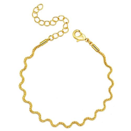 Brass Necklace with 5cm extender chain polished fashion jewelry & for woman gold Length 40 cm Sold By PC