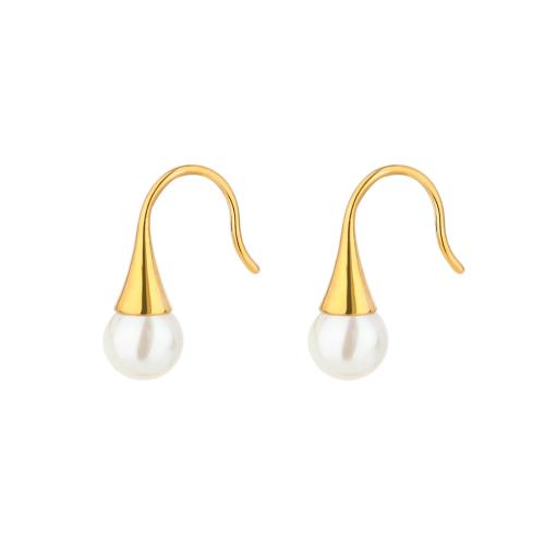 Acero inoxidable gota pendiente, acero inoxidable 304, chapado en color dorado, Joyería & diferentes estilos para la opción & para mujer, Vendido por Par