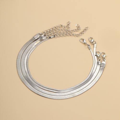 Sinc Alloy Anklet, plátáilte, 4 phíosa & jewelry faisin & unisex, dathanna níos mó le haghaidh rogha, Díolta De réir Socraigh