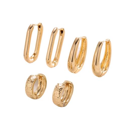 Zinc Alloy Drop Earrings 3 pieces & fashion jewelry & for woman gold Sold By Set