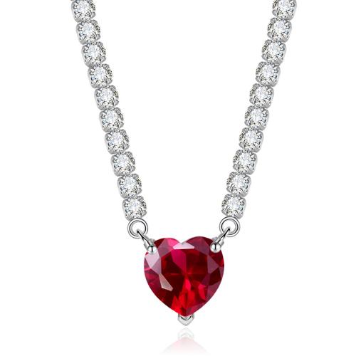 Micro zirconi Pave ottone Jewelry Set, with Rubino, placcato, stili diversi per la scelta & Micro spianare cubic zirconia & per la donna, rosso, Venduto da PC