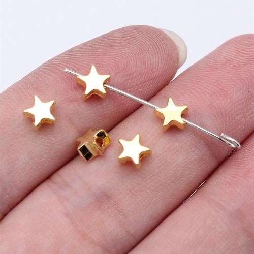 Zinc Alloy Jewelry Beads Star gold color plated DIY Sold By PC