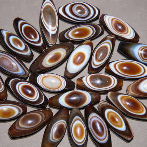 Perles agates, Agate, poli, envoyé au hasard & DIY, couleur de café, 16x40mm, Vendu par PC