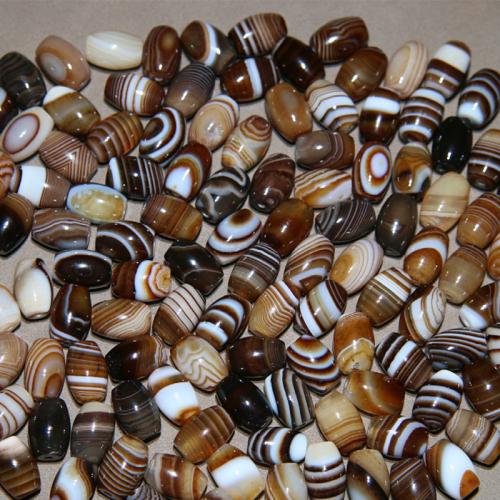 Agate Beads Drum polished random style & DIY coffee color Sold By PC