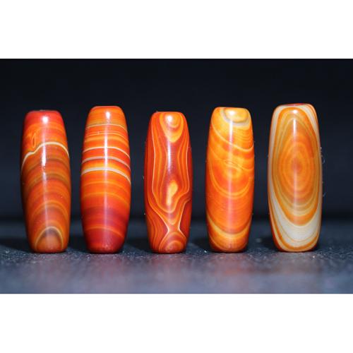 Agate Beads barrel polished random style & DIY Sold By PC