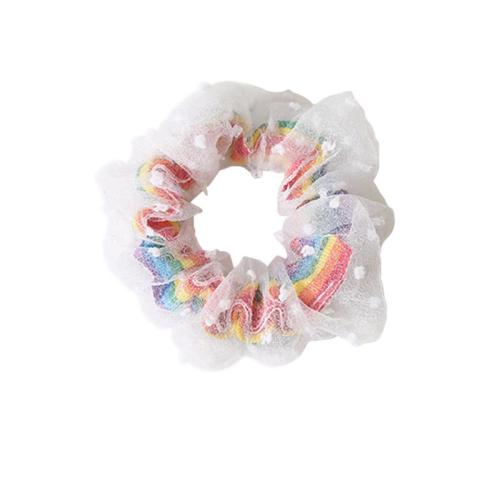 Hair Scrunchies Cloth with Rubber Band handmade for woman multi-colored diameter 10cm Sold By PC