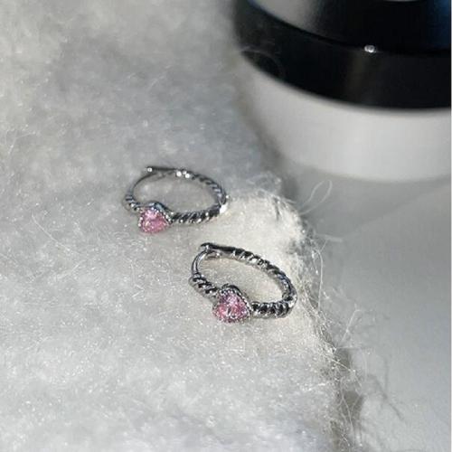 Terningformet Zirkon Micro Pave Messing Øreringe, mode smykker & Micro Pave cubic zirconia & for kvinde, 12mm, Solgt af par