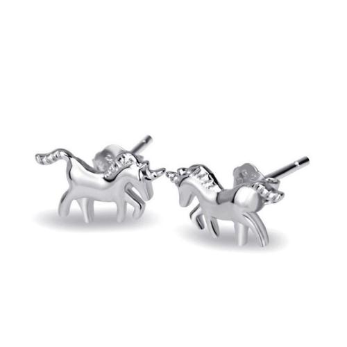 925 Sterling Silver Stud Earrings Horse fashion jewelry & for woman Sold By Pair