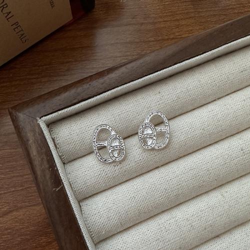 925 Sterling Silver Stud Earrings fashion jewelry & for woman Sold By Pair