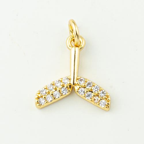 Cubic Zirconia Micro Pave Brass Pendant fashion jewelry & micro pave cubic zirconia & for woman golden Approx 3mm Sold By Lot